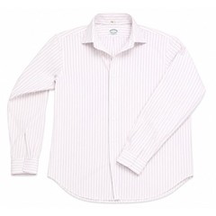 Brooks Brothers Mens 15 Pink White Striped Brookscloth Dress Shirt
