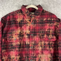 Jachs Brawny Flannel Shirt Mens XL Plaid Acid Wash Button Up Heavy Outdoor
