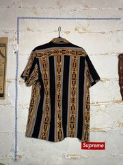 Drill Clothing Co. Baroque Gold Men’s Black and Gold Greek Key Pattern Short Sle