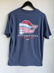 Vineyard Vines Men’s Small Blue T Shirt Christmas Short Sleeve Santa Whale