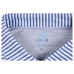 Johnnie-O Featherweight Polo Shirt Mens M Blue Stripe Short Sleeve $110 NEW