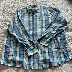 Nautica Men’s 2XLT Big & Tall Blue/Green/White Plaid Button-Up Stretch Pockets
