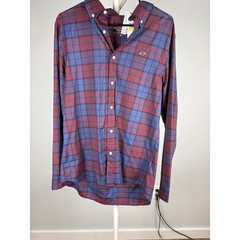 Vineyard Vines Performance Whale Shirt Mens Medium Plaid Deep Bay NWT