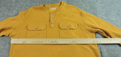 Duluth Trading Mens Large Ribbed Waffle Henley Reach Gussets Shirt Heavyweight