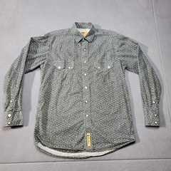 Larry Mahan Shirt Mens Small Gray Diamond Pearl Snap Paisley Cowboy Western
