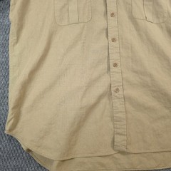 Vintage Polo Ralph Lauren Linen Blend Safari Utility Shirt Mens 2XL Tall Beige
