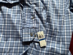 Van Heusen Men’s Blue Plaid XL 17 to 17-1/2 Long Sleeve Button Down Shirt NWT