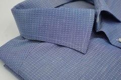 Men ETON Single Cuff Shirt Poplin Cotton & Linen Cutaway Slim Fit Size 39 15.5