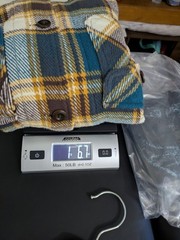 Outerknown Flanel Shirt Jacket Teal Ochre Plaid Medium 100%cotton