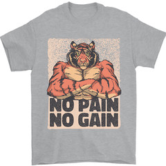 Gym Tiger No Pain no Gain Training Top Mens T-Shirt 100% Cotton