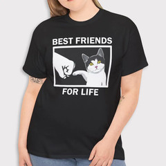 Friends Cat Fist Bump T-Shirt, Retro Style