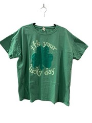 It’s Your Lucky Day Green T-Shirt Four Leaf Clover St Patrick’s Day Irish 2X