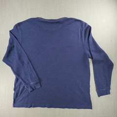 Club Room Thermal Shirt Mens XXL Blue Waffle Knit Long Sleeve Crewneck
