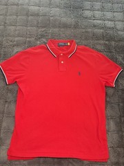 Ralph Lauren Polo Custom Custom SLIM Fit Men’s Red SS Mesh Cotton Size LG