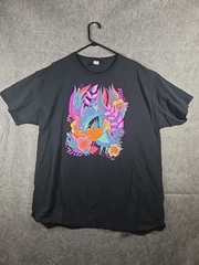 Alice in Wonderland Caterpillar Black Light T Shirt Men XL HD Cotton