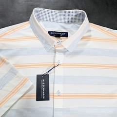 Mizzen + Main Peach Multi Stripe Halyard Short Sleeve Shirt Size XL Classic Fit