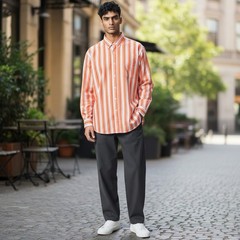 Ralph Lauren Custom Classic Fit Shirt Men’s 2XL Orange Stripes Long Sleeve NEW