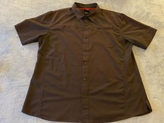 Gerry Woven Shirt Gray Button Up Outdoor Hiking Stretch Zipper Men XL Workwear