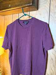 Michael Kors Men’s Purple Solid T-Shirt M Crew Neck Short Sleeve Logo
