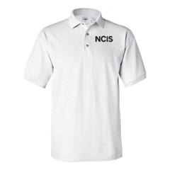 NCIS embroidered white polo shirt (cotton/poly)