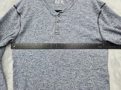 BKE Buckle Henley Shirt Men Medium Blue Heather Soft Classic Preppy College