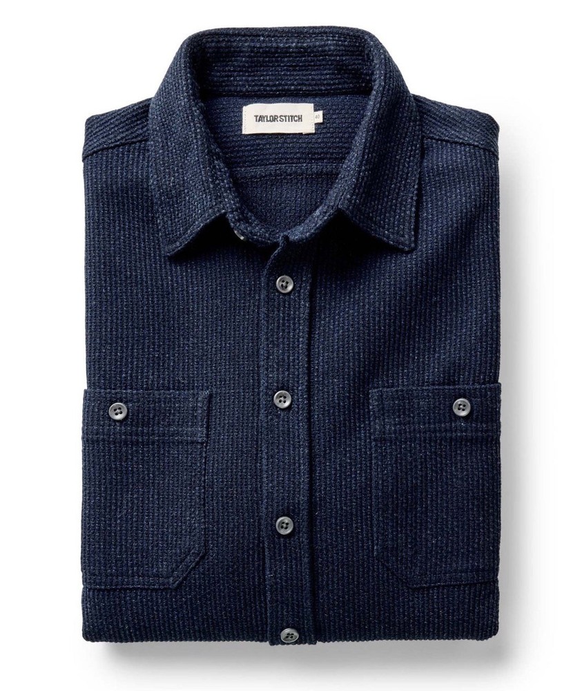 Taylor Stitch Men’s Utility Shirt in Rinsed Indigo Sashiko S / 38 NWT