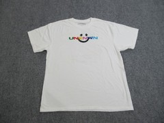 UNKNWN Shirt Mens Large White The Fight To Get There Graphic Smiley USA Tee