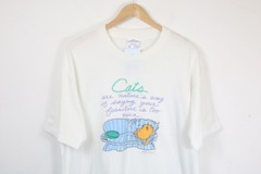 Cats-Cartoon t-shirt | Vintage Shoebox-Greetings quote graphic in white | funny