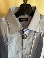 NWT Amanti Solid Blue LONG SLEEVE SHIRT Small S 15 x 34/35