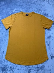 Cuts Clothing Crew Curve-Hem Shirt Mens Large L Dark Mustard Pyca Pro