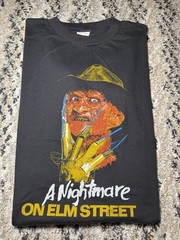 Vtg 80s Horror Movie Tee Shirt Freddy Krueger Elm Street 3 Promo Double Sided