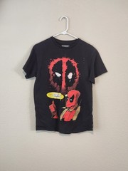 Marvel Deadpool Graphic T-Shirt Men’s Medium Black Comic Superhero Tee