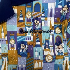 NEW Walt Disney World Shirt Adult Medium Blue 50th Anniversary Mickey Button Up