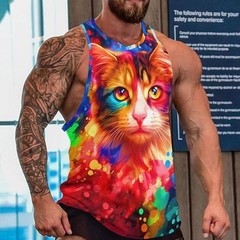 Moisture Wicking Colorful 3D Tank Top
