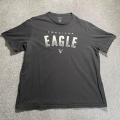 American Eagle T-Shirt Mens XL Black Super Soft Standard Fit Crew Neck Logo