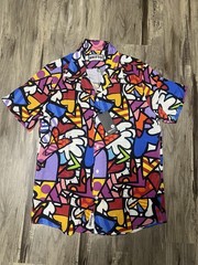 NWT Romero Britto “Alive” Pop Art Button Down Shirt Men’s Large Brazil Sold Out