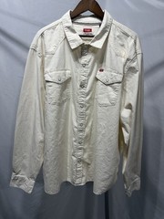 Wrangler Cream Off-White Western Pearl Snap Shirt 3XL