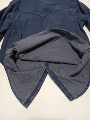 USA 1970s Vintage Male Brand Denim Long Sleeve Shirt Navy Pattern A++ Look