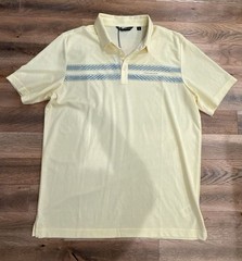 TravisMathew Men’s Yellow Graphic Polo Shirt Size XL