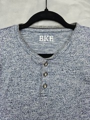 BKE Buckle Henley Shirt Men Medium Blue Heather Soft Classic Preppy College