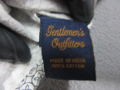Gentlemen’s Outfitters Shirt Mens Large White Blue Geometric Flip Cuff Polka Dot