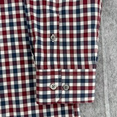 Jos A Bank Traveler Mens XL Long Sleeve Gingham Check Button Down Shirt Red Navy