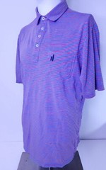 Johnnie O Hanging Out Mens Sz Medium Casual Beach Surfing Polo Blue Red Striped