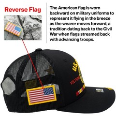 US Army Veteran Hat Embroidered Military Baseball Cap Adjustable Men Vietnam