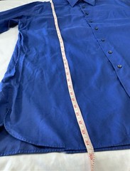 VTG John W Nordstrom Mens Shirt Sz 17.5-38 Royal Blue Woven In Austria 100% Cott