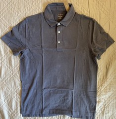 J. CREW sueded cotton polo shirt in Bellport Blue Size M NWD $55 BW383