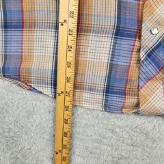 Vintage Round Up Shirt Mens Large Multicolor Plaid Western Pearl Snap 60s 70s