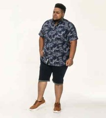 D555 Duke Big Mens Navy Hawaiian Shirt Short Sleeves 2XL 3XL 4XL 5XL 6XL 101702