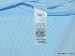 M&S Light Blue Regular Fit Long Sleeve Button Front Dress Shirt Mens Large Tall