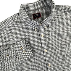 UNTUCKit Shirt Mens 2XL Long Sleeve Blue Check Cotton Relaxed Fit Wrinkle Free